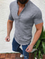 cheap Men&#039;s Casual Shirts-Men&#039;s Shirt Solid Color Classic Retro Short Sleeve Party Tops Cotton Contemporary Solid Color Classic &amp; Timeless Chic &amp; Modern Round Neck  Gray White / Machine wash / Vacation