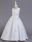 preiswerte Kleider für die Blumenmädchen-Blumenmädchenkleid Mädchen Kleid Abendkleid Party Kleid Hochzeit Party Besondere Anlässe Kuschelig Prinzessin Bestickt Schleife Einfarbig Ärmellos Rundhalsausschnitt Weiß Champagner 4-13 Jahre