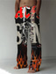 abordables Joggings-Homme Pantalon Droite Cordon Taille elastique Impression 3D Mode Design Grand et grand Casual du quotidien Confort Doux Graphic Crânes 3D effet 1 2 3 S M L
