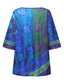 billige Boho t-skjorte-dame pluss størrelse linskjorte boho t-skjorte t-skjorte streetwear uformell farge blokk stripete trykk halvermet vanlige topper rund hals daglig sport helg rød blå lilla sommer vår