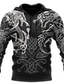 cheap Graphic Hoodies-Halloween Dragon Hoodie Mens Graphic Pullover Sweatshirt Green Purple Yellow Black Hooded Print Daily Sports Streetwear 3D Casual Big And Tall Celtic Festival Cotton