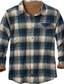 Χαμηλού Κόστους Casual (Καθημερινά) Πουκάμισα-ανδρικό φανελένιο πουκάμισο casual outdoor classic print check καρό γραφικό μοτίβο turndown street καθημερινά με κουμπιά μακρυμάνικο μπλουζάκια μόδα άνετα κρασί πράσινο μπλε χειμώνα άνοιξη φθινόπωρο