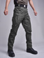 cheap Cargo Pants-Men&#039;s Tactical Trousers Zipper Elastic Waist Multi Pocket Solid Color Windproof Comfort Full Length Casual Daily Going out Cotton Blend Sports Stylish ArmyGreen Khaki Micro-elastic