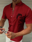 cheap Men&#039;s Printed Shirts-Men&#039;s Shirt  Solid Color Horse Standing Collar Street Casual Button-Down Print Half Sleeve Tops Designer Casual Fashion Breathable A C White / Summer / Spring / Summer