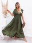 economico abiti stampati in cotone e lino-Per donna Verde militare Arancio Rosso Ruggine Nero Estate Primavera Autunno Abito Lungo Maxi Abito Abiti ispirati al lino Vestito Casual Vestito a ruota Boho Spiaggia Vestibilità comoda Colore Puro