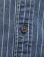 billiga tjock skjorta för män-herrjacka jeansjacka vanlig fickkappa blå marinblå ljusblå ledig daglig höst dragkedja ställ krage vanlig