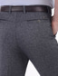 abordables Chinos-Hombre pantalones de traje Pantalones Pantalones Clásico Color sólido Plano Comodidad Suave Longitud total Formal Negocio Estilo clásico Cintura alta Negro Gris Alta cintura Elástico