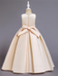 preiswerte Kleider für die Blumenmädchen-Blumenmädchenkleid Mädchen Kleid Abendkleid Party Kleid Hochzeit Party Besondere Anlässe Kuschelig Prinzessin Bestickt Schleife Einfarbig Ärmellos Rundhalsausschnitt Weiß Champagner 4-13 Jahre