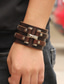 cheap Men&#039;s Trendy Jewelry-Men&#039;s Bracelet Thick Chain Lucky Fashion Vintage Holiday Punk Casual / Sporty Leather Bracelet Jewelry Black / Brown For Sport Holiday Prom Birthday Festival