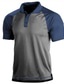 billiga klassisk polo-Herr POLO Shirt Golftröja Ensfärgat Nedvikt Grön / svart Grön Svart Dammig blå Brun Gata Dagligen Kortärmad Button-Down Kläder Mode Ledigt Bekväm