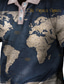 رخيصةأون قمصان رجالية مطبوعة-رجالي قميص الجولف قميص هاواي الوها خريطة طوي شارع فضفاض زر أسفل كم قصير قمم مصمم كاجوال موضة متنفس أزرق