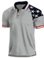 tanie Koszulki polo z nadrukiem-Męskie Koszulka polo Koszula golfowa Flagi Wieczorne Zielony Niebieski Brudny błękit Biały Czarny Druk 3D Ulica Codzienny Krótki rękaw 3D Przycisk w dół Odzież Moda Codzienny Oddychający Wygodny