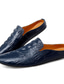 voordelige Herenklompen &amp; muilen-Voor heren Klompen &amp; Muiltjes Comfortabele instappers Britse stijl geruite schoenen Comfortabele schoenen Casual Brits Dagelijks Leer Zwart Blauw Wit Lente Zomer