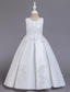 preiswerte Kleider für die Blumenmädchen-Blumenmädchenkleid Mädchen Kleid Abendkleid Party Kleid Hochzeit Party Besondere Anlässe Kuschelig Prinzessin Bestickt Schleife Einfarbig Ärmellos Rundhalsausschnitt Weiß Champagner 4-13 Jahre