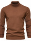 cheap Men&#039;s Pullover Sweater-Men&#039;s Pullover Sweater Jumper Ribbed Knit Cropped Knitted Solid Color Turtleneck Stylish Basic Daily Holiday Fall Winter Black Blue M L XL / Long Sleeve