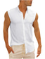 Χαμηλού Κόστους ανδρικά πουκάμισα casual-Ανδρικά Πουκάμισο Συμπαγές Χρώμα Όρθιος Γιακάς Δρόμος Causal Κουμπί-Κάτω Αμάνικο Άριστος Καθημερινό Μοντέρνα Αναπνέει Άνετο Λευκό Μαύρο Γκρίζο