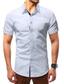 cheap Dress Shirts-Men&#039;s Shirt Summer Shirt Solid Color Turndown Black and Red Black / White White Navy Blue Blue Plus Size Casual Short Sleeve Color Block Clothing Apparel Color Block Casual Classic