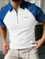voordelige klassieke polo-Voor heren T-shirt POLO Shirt Golfshirt Modieus Sportkleding Casual Zomer Korte mouw Zwart / Wit Marineblauw Grijs Kleurenblok Kraag Buiten Straat Vetoketju Afdrukken Kleding Kleding Modieus