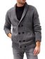 ieftine pulover cardigan pentru bărbați-Bărbați Pulover Pulover Cardigan Cablu Tricotat Tricotat În V Ieșire Sfârșit de săptămână Îmbrăcăminte Iarnă Toamnă Alb Negru M L XL