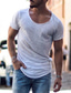 abordables Camisetas casuales de hombre-Hombre Camiseta Color sólido Cuello Barco Azul Piscina Rosa Gris Calle Deportes Manga Corta Estampado Ropa Moda Design Casual Cómodo / Verano / Verano