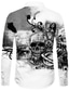 cheap Men&#039;s Printed Shirts-Men&#039;s Shirt Print Graphic Skull Collar Casual Daily 3D Print Button-Down Long Sleeve Regular Fit Tops Designer Casual Fashion Comfortable Black / White Gray