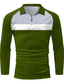 voordelige klassieke polo-Voor heren POLO Shirt Golfshirt Polo met kwartrits Kleurenblok Strijkijzer Leger Groen Marineblauw Zwart Straat Dagelijks Lange mouw Vetoketju Kleding Modieus Casual Comfortabel