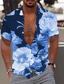 cheap Men&#039;s Printed Shirts-Men&#039;s Shirt Print Floral Turndown Street Casual Button-Down Print Short Sleeve Tops Designer Casual Fashion Breathable Black Army Green Navy Blue / Summer
