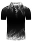 billiga Grafisk polo-Herr POLO Shirt T-shirt Golftröja Tennisskjorta 3D-tryck Grafiska tryck Låga Krage Gata Ledigt Button-Down Kortärmad Blast Ledigt Mode Häftig Svartvit Grön Blå