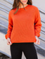 olcso Pulóverek-női pulóver pulóver pulóver vaskos kötött vaskos egyszínű környak alkalmi ok napi esés váll ősz tél világoskék görögdinnye piros s m l / hosszú ujjú / ünnep / bő