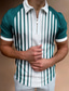 Χαμηλού Κόστους κλασικό πόλο-ανδρικό πουκάμισο γκολφ με στάμπα ριγέ, καθημερινή στάμπα με φερμουάρ, κοντομάνικα μπλουζάκια casual fashion αναπνέει άνετο πράσινο καλοκαιρινό πουκάμισο