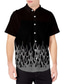 billige Skjorter med tryk til mænd-Herre Skjorte 3D-udskrivning Grafiske tryk Flamme Knap ned krave Daglig Ferie Trykt mønster Kortærmet Toppe Basale Afslappet Sort Grå Guld