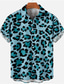 billige Hawaiiskjorter-Herre Skjorte Hawaii skjorte Sommer skjorte Grafisk Leopard Blomstret Landskab Aftæpning Hvid Gul Marineblå Blå Dusty Blue Trykt mønster udendørs Gade Kort Ærme Knap ned Trykt mønster Tøj Mode