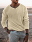 ieftine pulover pentru bărbați-Bărbați Pulover Pulover pulover Striat Tricotat Decupată Tricotat În V Îmbrăcăminte Primăvară Toamnă Cămilă Gri / GRI S M L