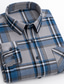 abordables Chemises Habillées-Homme Chemise Manches Longues Ecossais Col Carré A B C D E Casual du quotidien chemises à col Vêtement Tenue Design