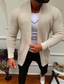 cheap Men&#039;s Cardigan Sweater-Men&#039;s Sweater Cardigan Sweater Ribbed Knit Cropped Knitted Solid Color V Neck Basic Stylish Outdoor Daily Clothing Apparel Fall Winter Blue Beige S M L / Long Sleeve / Long Sleeve