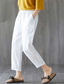 cheap Plain Cotton Linen Pant-Women&#039;s Normal Cotton Linen Pants Chinos Pants Trousers Fashion Ankle-Length Mid Waist Plain Side Pockets Baggy Comfort Micro-elastic Work Casual Weekend Black-White Black+Grey Black White Summer