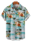 billiga Tropiska skjortor-Herr Skjorta Hawaii skjorta Sommarskjorta Grafisk Leopard Blommig Landskap Nedvikt Vit Gul Marinblå Blå Dammig blå Tryck Utomhus Gata Kort ärm Button-Down Mönster Kläder Mode Designer Ledigt