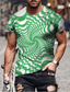 billiga T-shirts med 3D-tryck till herrar-Herr Skjorta T-shirt Grafisk 3D Rund hals Svart Ljusgrön Rodnande Rosa Blå Purpur Plusstorlekar Ledigt Kortärmad Mönster Kläder Streetwear drivna