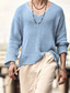 billige sweater til mænd-Herre Bluse Pullover trøje Hæklet Strikke Beskåret Strikket V-hals Tøj Vinter Efterår Navyblå Blå S M L