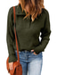 levne Svetry-dámský pulovr svetr svetr pletený patchwork knoflík jednobarevný výstřih do V stylový ležérní pouliční kauzální pokles rameno podzim zimní tmavě hnědá jednovelikost / dlouhý rukáv / dovolená /
