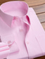 billiga Formella skjortor-Herr Skjorta Vågiga Nedvikt Svart Vit Rodnande Rosa Vin Marinblå Bröllop Arbete Långärmad Button-Down Kläder Affär Formell Ledigt Skrynkelfri