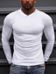 billige Casual T-shirts til mænd-Herre T-shirt Lang ærmet skjorte Vanlig V-hals Gade Sport Langærmet Tøj Mode Designer Afslappet Bekvem