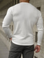 billige henley skjorter til mænd-Herre T-shirt Henley-skjorte Helfarve Henley Hvid Gade Ferie Langærmet Tøj Mode Afslappet Bekvem / Strand