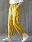 cheap Plain Cotton Linen Pant-Women&#039;s Normal Cotton Linen Pants Chinos Pants Trousers Fashion Ankle-Length Mid Waist Plain Side Pockets Baggy Comfort Micro-elastic Work Casual Weekend Black-White Black+Grey Black White Summer