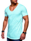 billiga Casual T-shirts för män-Herr T-shirt V-hals Ledigt Muskel Kortärmad Svart Vit Gul Ljusgrön Röd Himmelsblå Ensfärgat V-hals Kläder Kläder Ledigt Muskel