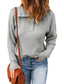 levne Svetry-dámský pulovr svetr svetr pletený patchwork knoflík jednobarevný výstřih do V stylový ležérní pouliční kauzální pokles rameno podzim zimní tmavě hnědá jednovelikost / dlouhý rukáv / dovolená /