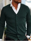 cheap Men&#039;s Cardigan Sweater-Men&#039;s Sweater Cardigan Sweater Ribbed Knit Cropped Knitted Solid Color V Neck Basic Stylish Outdoor Daily Clothing Apparel Fall Winter Green Wine S M L / Long Sleeve / Long Sleeve