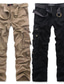 Χαμηλού Κόστους Στρατιωτικά παντελόνια-Ανδρικά Τακτικό Παντελόνια με τσέπες Παντελόνι εργασίας Πολλαπλή τσέπη Ισιο πόδι Συμπαγές Χρώμα Πλήρες μήκος 100% Βαμβάκι Βίντατζ Τακτικό Μαύρο Γκρίζο Μικροελαστικό