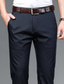 ieftine Pantaloni Chinos-Bărbați Costume chinez Pantaloni Pantaloni Buzunar Culoare solidă Confort Respirabil Afaceri Casual Amestec Bumbac Modă Oficial Negru Gri Strech
