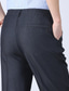 preiswerte Chinos-Herren Anzughosen Hose Hosen Chinesisch Chino Elastische Taille Feste Farbe Komfort Atmungsaktiv Geschäft Casual Täglich Modisch Ausgefallene Schwarz+Grau Schwarz elastisch